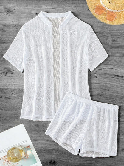 Conjunto de playa de 2 piezas (camisa y shorts)