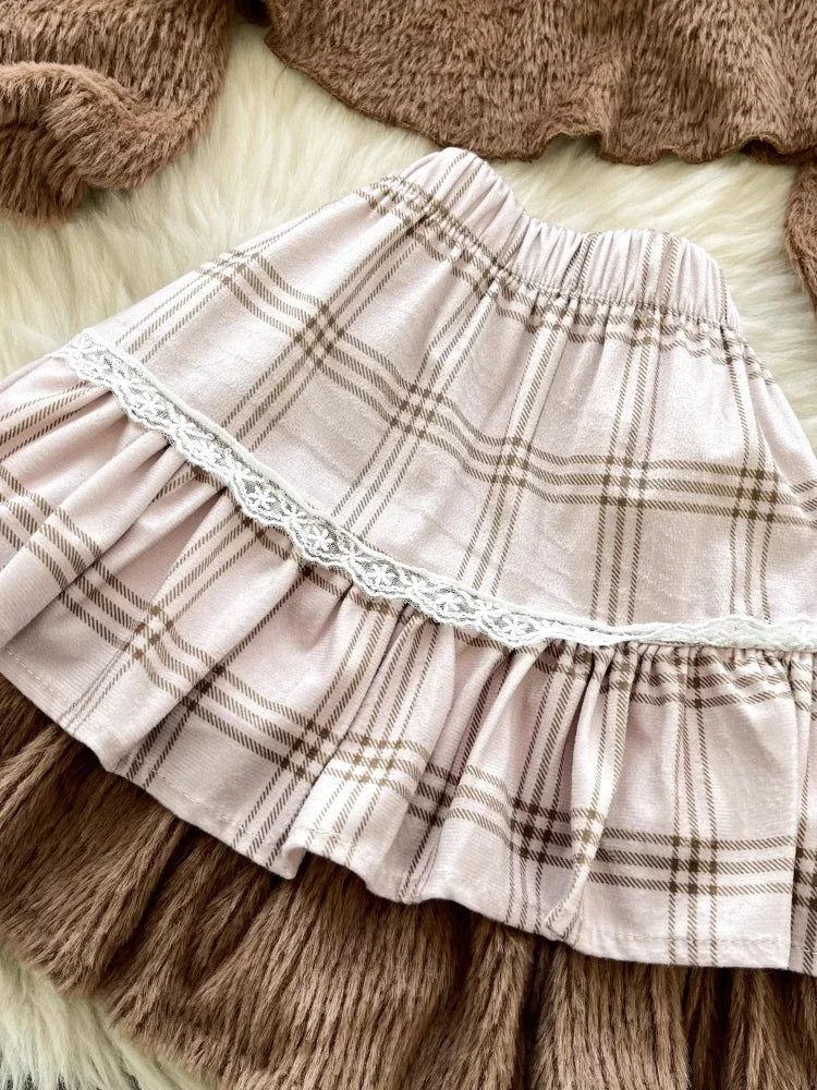 Conjunto Dulce Lolita de Primavera: Top con Lazo y Mini Falda de Volantes Kawaii