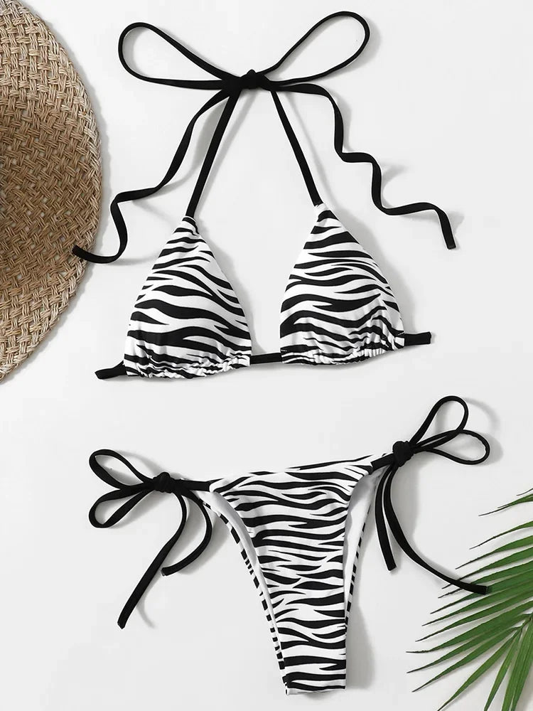 Bikini con estampado de (animales)